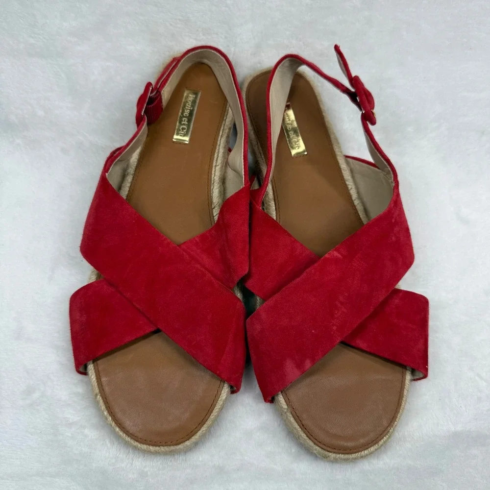 Louise et Cie Isamari‎ Red Suede Espadrille Slingback Sandals 11M LO-ISAMARI-R